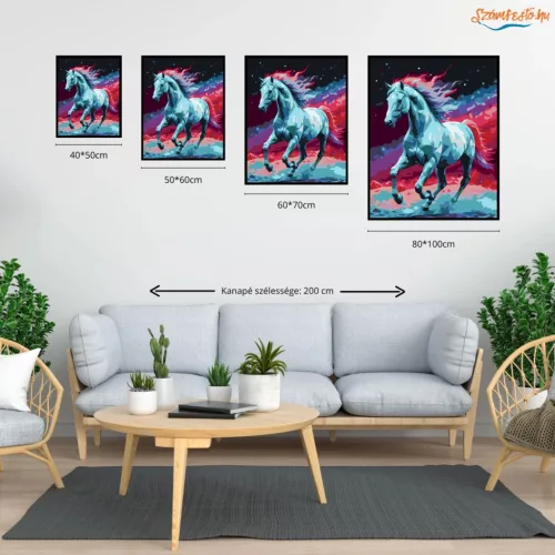 Galaktikus Paripa Neon Színátmenetekkel - számfestő készlet - Számfestő.hu - 40×50cm - Keret nélkül