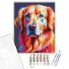 Neon Színű Arany Retriever - számfestő készlet - Számfestő.hu - 40×50cm - keret nélkül