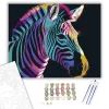 Neon Színátmenetek Zebra Portré - számfestő készlet - Számfestő.hu - 40×50cm - keret nélkül