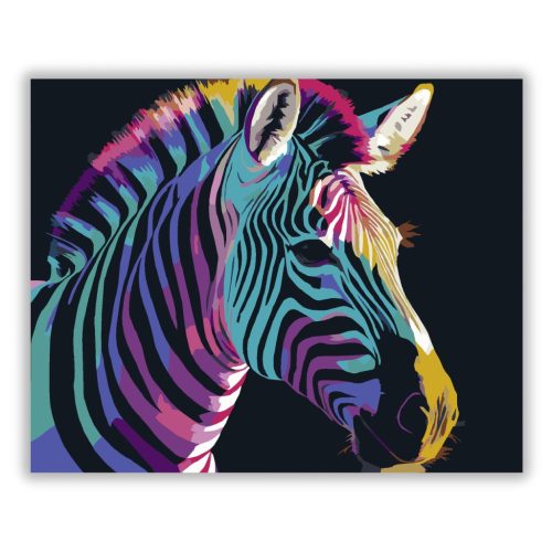 Neon Színátmenetek Zebra Portré - Számfestő.hu