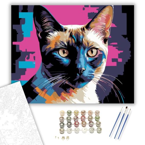 Neon Színek és Textúrák - Számfestő Készlet - Számfestő.hu - 80×100cm - keretre feszítve