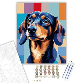 Absztrakt Tacskó Élénk Színekkel - számfestő készlet - Számfestő.hu - 40×50cm - keret nélkül