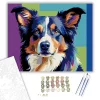 Neon Színű Border Collie - számfestő készlet - Számfestő.hu - 40×50cm - keretre feszítve