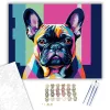 Neon Színű French Bulldog Portré - számfestő készlet - Számfestő.hu - 40×50cm - keret nélkül