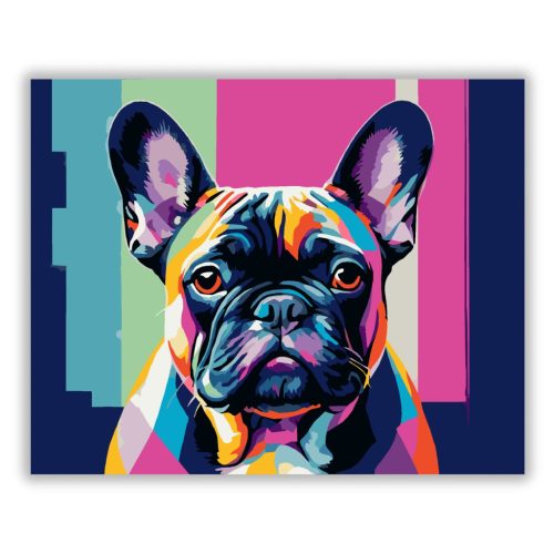 Neon Színű French Bulldog Portré - Számfestő.hu