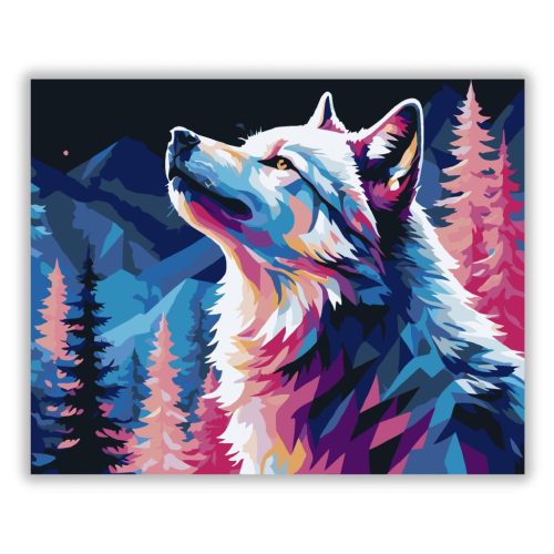 Neon Textúrájú Farkas - számfestő készlet - Számfestő.hu