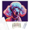 Neon Színű Poodle - számfestő készlet - Számfestő.hu - 40×50cm - keret nélkül