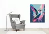 Neon Kolibri Absztrakt Színekben - számfestő készlet - Számfestő.hu - 80×100cm - keret nélkül