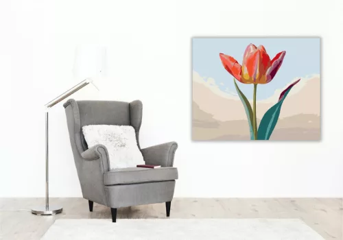 Neon Tulipán - számfestő készlet - Számfestő.hu - 60×70cm - keret nélkül