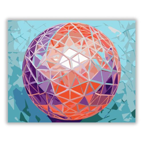 Neon Geometrikus Gömb - Számfestő.hu