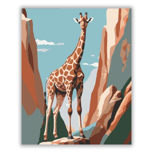 Giraffe és Sziklák Minimalista Stílusban - Számfestő.hu