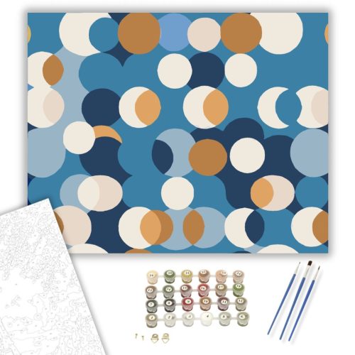 Körök és Félholdak Kontrasztban - számfestő készlet - Számfestő.hu - 40×50cm - keret nélkül