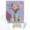 Pasztell Virágok Geometrikus Vázákban - számfestő készlet - Számfestő.hu - 40×50cm - keretre feszítve