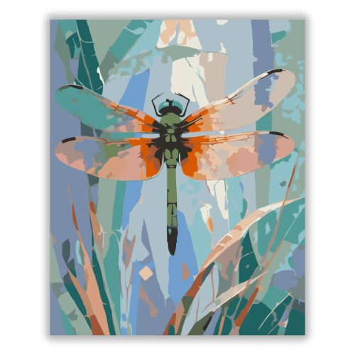 Iridescent Dragonfly with Colorful Wings - Számfestő.hu