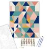 Színes Háromszögek és Félkörök - számfestő készlet - Számfestő.hu - 50×60cm - keret nélkül