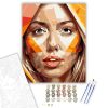 Színes Geometrikus Portré - számfestő készlet - Számfestő.hu - 40×50cm - keret nélkül