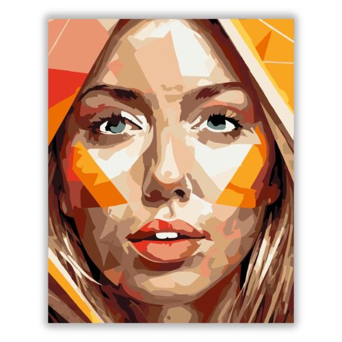 Színes Geometrikus Portré - számfestő készlet - Számfestő.hu