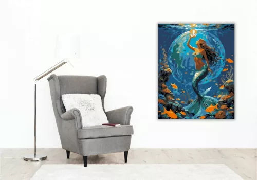 Sellőfény - számfestő készlet - Számfestő.hu - 60×70cm - Keret nélkül