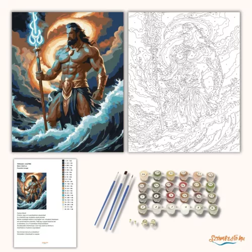 Poszeidón haragja - számfestő készlet - Számfestő.hu - 60×70cm - Keretre feszítve