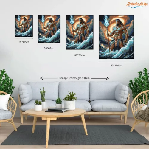 Poszeidón haragja - számfestő készlet - Számfestő.hu - 60×70cm - Keretre feszítve