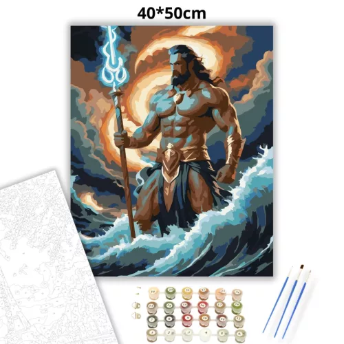 Poszeidón haragja - számfestő készlet - Számfestő.hu - 40×50cm - Keret nélkül