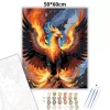 Lángoló főnix madár - számfestő készlet - Számfestő.hu - 50×60cm - Keret nélkül