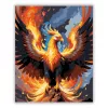 Lángoló főnix madár - számfestő készlet - Számfestő.hu - 50×60cm - Keretre feszítve