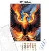Lángoló főnix madár - számfestő készlet - Számfestő.hu - 80×100cm - Keret nélkül