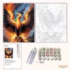 Lángoló főnix madár - számfestő készlet - Számfestő.hu - 40×50cm - Keret nélkül