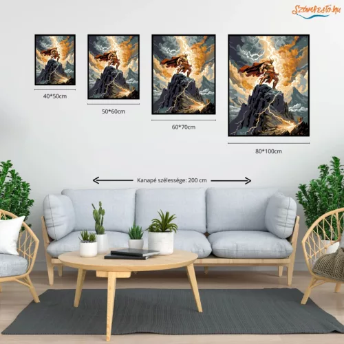 Viharisten - számfestő készlet - Számfestő.hu - 40×50cm - Keretre feszítve