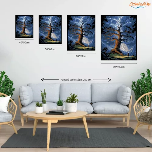 Misztikus villámok - számfestő készlet - Számfestő.hu - 60×70cm - Keretre feszítve