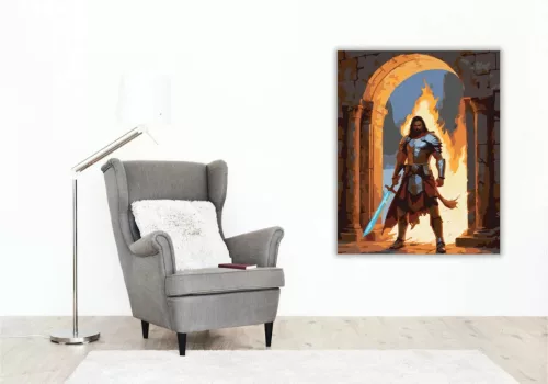 Végzetes kardforgató - számfestő készlet - Számfestő.hu - 50×60cm - Keretre feszítve