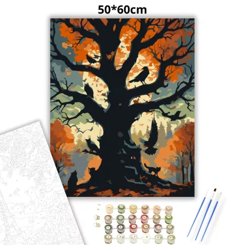 A fekete tölgy - számfestő készlet - Számfestő.hu - 50×60cm - Keretre feszítve