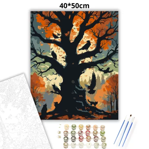 A fekete tölgy - számfestő készlet - Számfestő.hu - 40×50cm - Keretre feszítve
