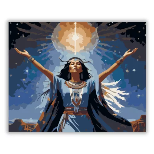 Csillagfényes áldás - számfestő készlet - Számfestő.hu - 50×60cm - Keret nélkül