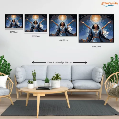Csillagfényes áldás - számfestő készlet - Számfestő.hu - 60×70cm - Keretre feszítve