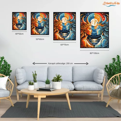 Csillagközi találkozás - számfestő készlet - Számfestő.hu - 80×100cm - Keretre feszítve