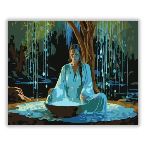 Fénylő víztál - számfestő készlet - Számfestő.hu - 80×100cm - Keretre feszítve