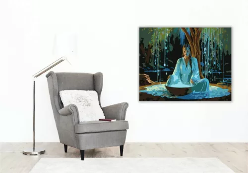 Fénylő víztál - számfestő készlet - Számfestő.hu - 40×50cm - Keret nélkül