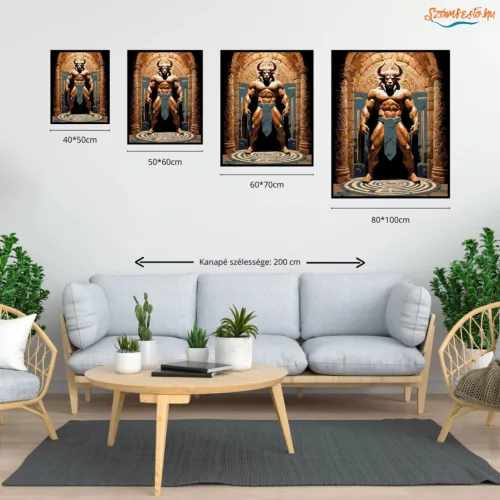 Minótaurosz - számfestő készlet - Számfestő.hu - 60×70cm - Keretre feszítve