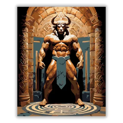 Minótaurosz - számfestő készlet - Számfestő.hu - 60×70cm - Keret nélkül