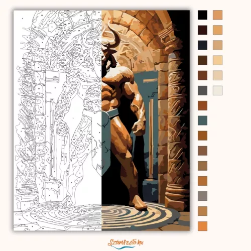 Minótaurosz - számfestő készlet - Számfestő.hu - 80×100cm - Keret nélkül