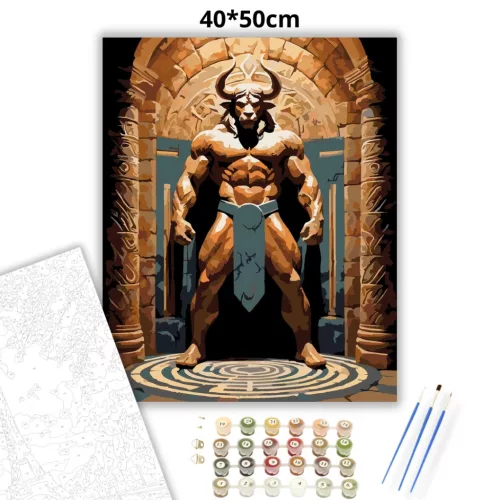 Minótaurosz - számfestő készlet - Számfestő.hu - 40×50cm - Keretre feszítve