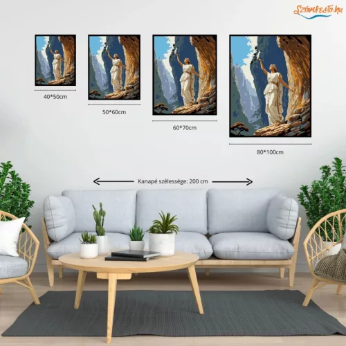 Hegyi jósnő - számfestő készlet - Számfestő.hu - 80×100cm - Keretre feszítve