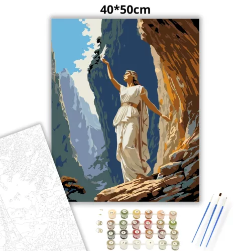 Hegyi jósnő - számfestő készlet - Számfestő.hu - 40×50cm - Keret nélkül