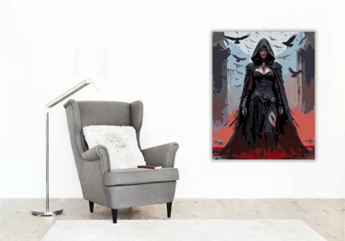 Varjúkirálynő - számfestő készlet - Számfestő.hu - 60×70cm - Keret nélkül