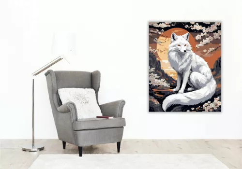 Holdfényes rókaszellem - számfestő készlet - Számfestő.hu - 80×100cm - Keret nélkül