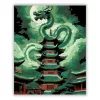 A jáde sárkány - számfestő készlet - Számfestő.hu - 50×60cm - Keretre feszítve