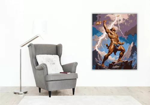 Héraklész – Az istenek próbája - számfestő készlet - Számfestő.hu - 50×60cm - Keretre feszítve