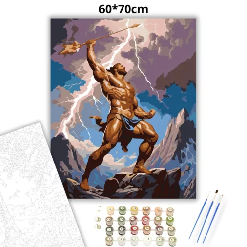 Héraklész – Az istenek próbája - számfestő készlet - Számfestő.hu - 60×70cm - Keretre feszítve